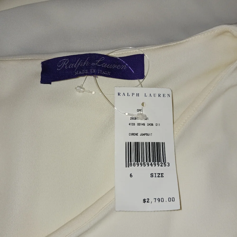 RALPH LAUREN PURPLE LABEL Beige Cape Jumpsuit  Cocktail Dinner Party Women's 6 - Picture 7 of 16